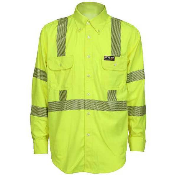 Summit Breeze FR L Sleeve Shirt, Fl Lime, M, Tall SBS1027MT