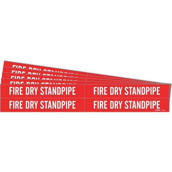 Brady Pipe Marker, , Fire Dry Stand Pipe, PK5, 7108-4-PK 7108-4-PK
