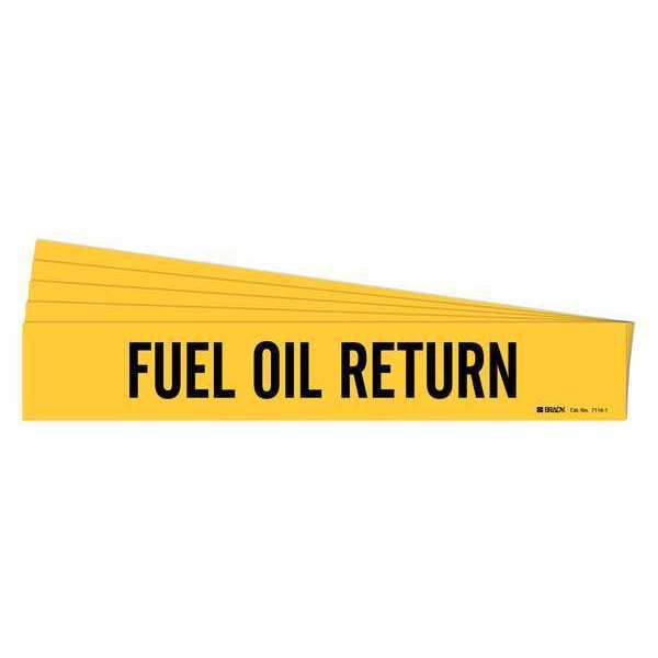 Brady Pipe Marker, Black, Fuel Oil Return, PK5, 7116-1-PK 7116-1-PK