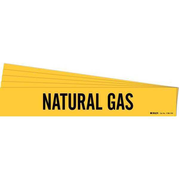Brady Pipe Marker, Black, Natural Gas, PK5, 7196-1HV-PK 7196-1HV-PK