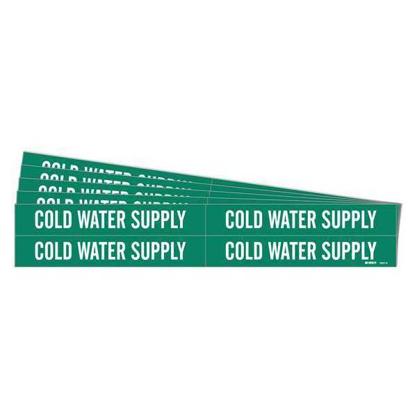 Brady Pipe Marker, Cold Water Supply, PK5 7057-4-PK