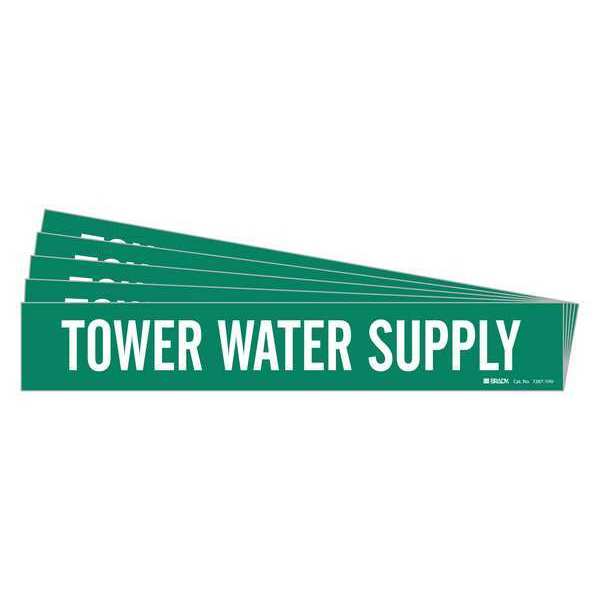 Brady Pipe Marker, Tower Water Supply, PK5, 7287-1HV-PK 7287-1HV-PK