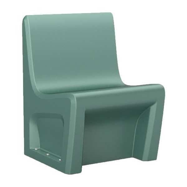 Sentinel Armless Chair, Floor Mount, Aqua w/Door 116484AQS