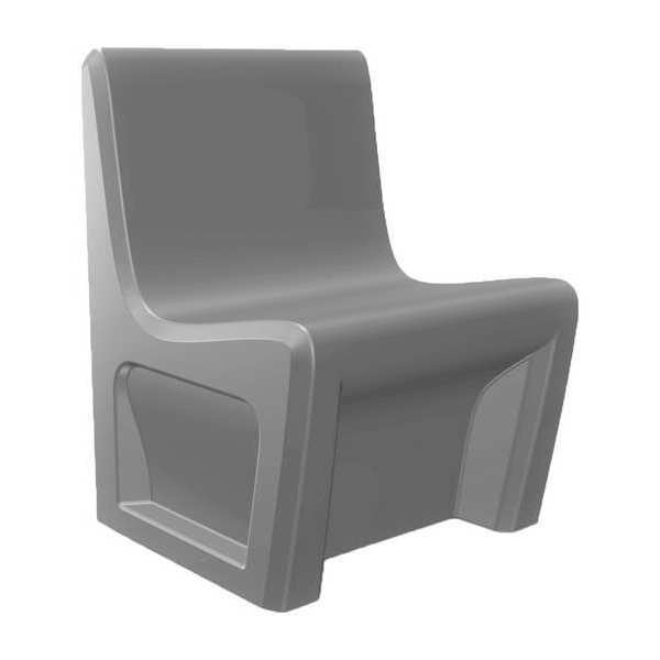Sentinel Armless Chair, Floor Mount, Gray w/Door 116484GYS