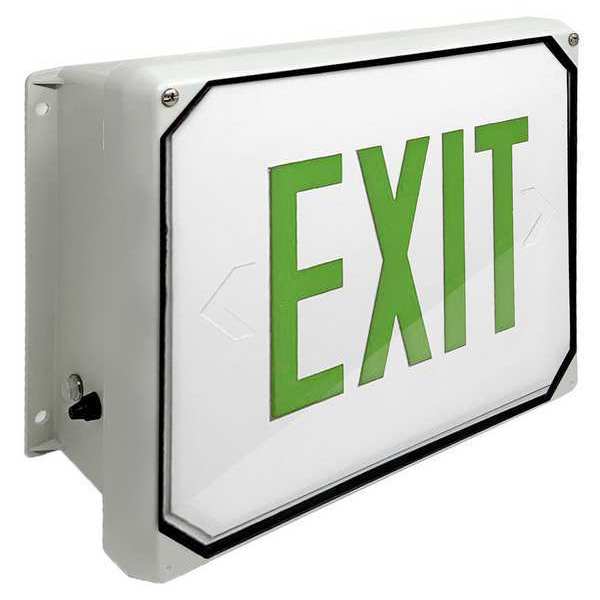 Big Beam Exit Sign, LED, Green Letter Color, 1 Face, E4XL1GW E4XL1GW