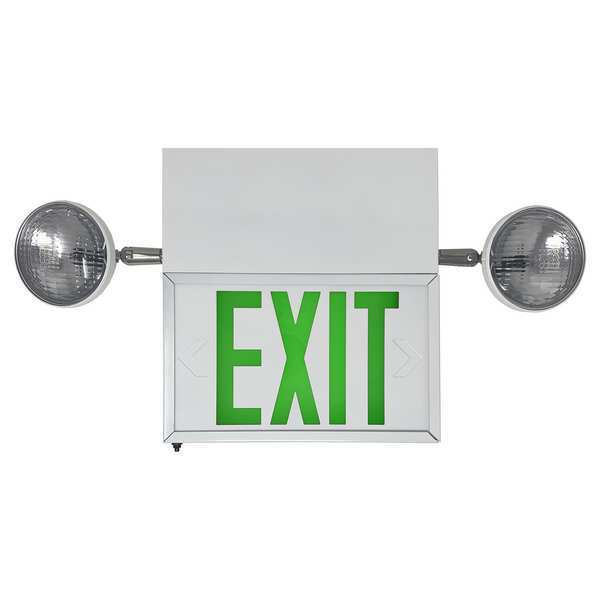 Big Beam Exit Sign, LED, Green Letter Color, 3 Faces, L2ETXFL2GWW-U L2ETXFL2GWW-U