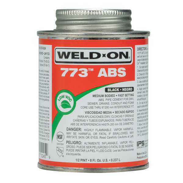 Weld-On Pipe Cement, Medium Bodied, 8 oz, Black 10245