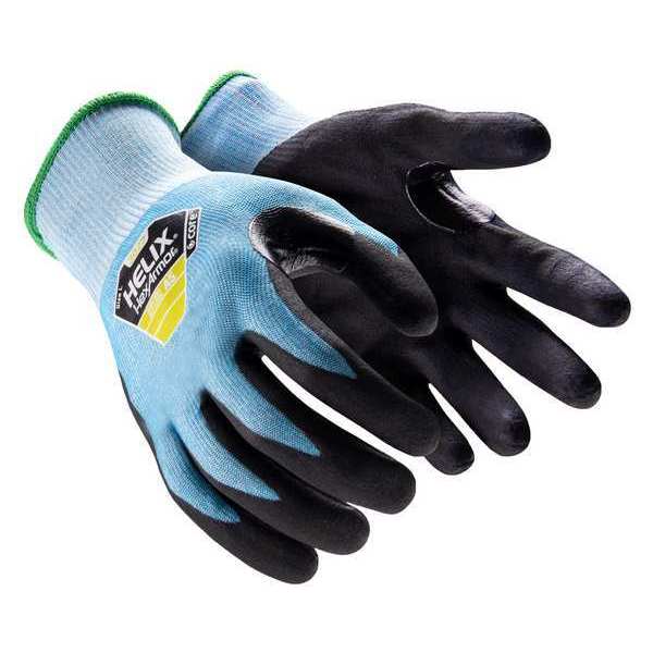 Hexarmor Safety Gloves, Knit, A5, L, Black/Blue, PR 3022-L (9)