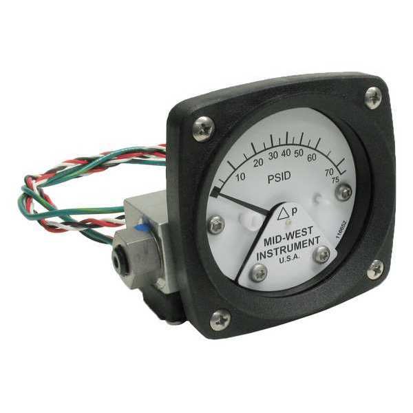 Midwest Instrument Differential Pressure Gauge and Switch 120AA-00-O-AA-75P