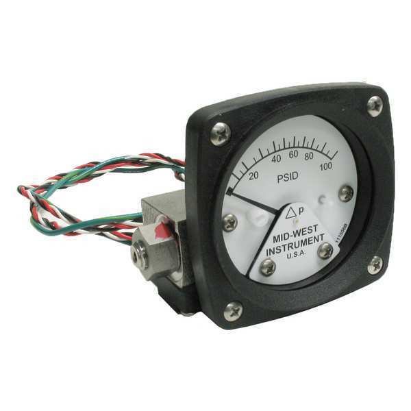 Midwest Instrument Differential Pressure Gauge and Switch 120SA-00-O-AA-100P