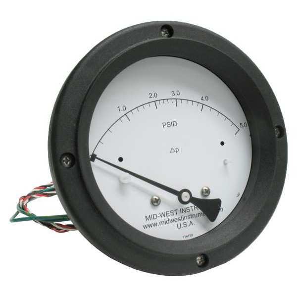 Midwest Instrument Differential Pressure Gauge and Switch 120AC-00-O-AA-5P