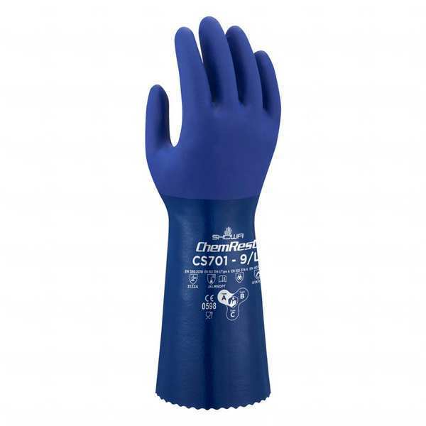 Showa Glove, Chemical Resistat, Seamless Knit, PR CS701L-09