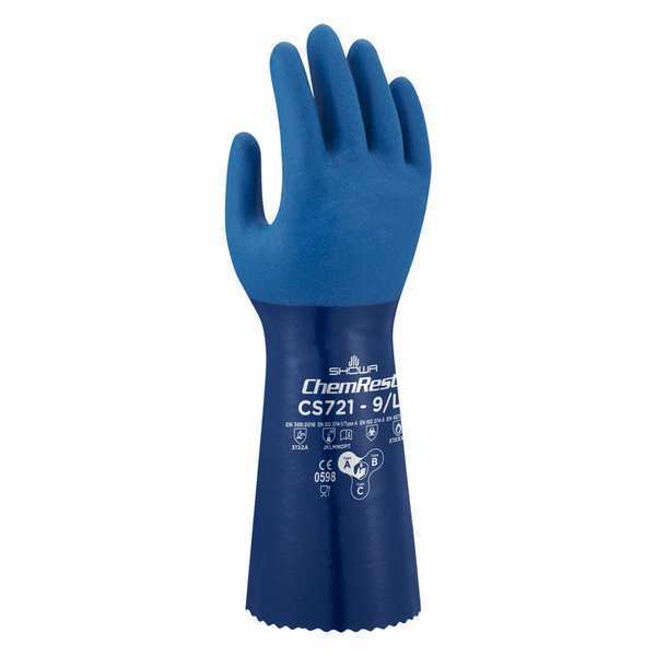 Showa Glove, Chemical Resistat, Seamless Knit, PR CS721S-07
