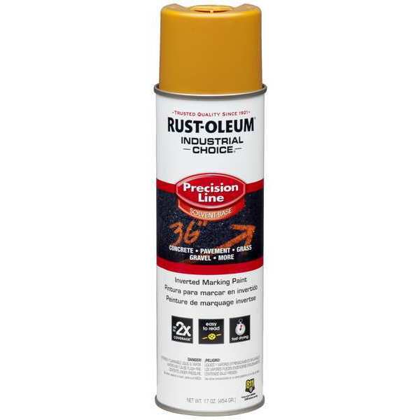 Rust-Oleum Precision Line Marking Paint, Inverted, Caution Yellow, 20 oz 203024V