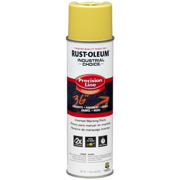 Rust-Oleum Precision Line Marking Paint, Inverted, High Visibility Yellow, 20 oz 203025V
