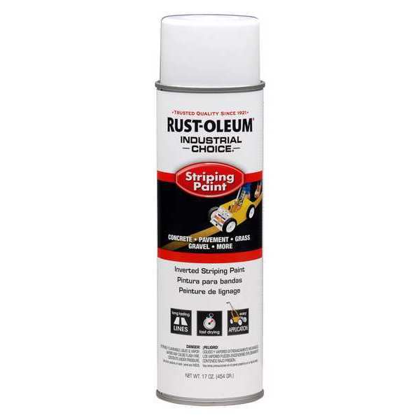 Rust-Oleum Industrial Choice Striping Paint, 18 oz, White, Solvent -Based 1691838V