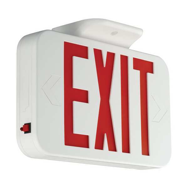 Compass LED Lighted Exit Sign, Wht, Plastic, 7-1/5 CARG