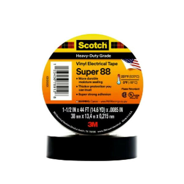 3M Insulating Electrical Tape, 8.5 mil, Blk Super 88