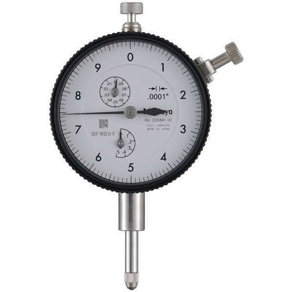 Mitutoyo Dial Indicator, 0 in to 0.5 in, White 2358A-10