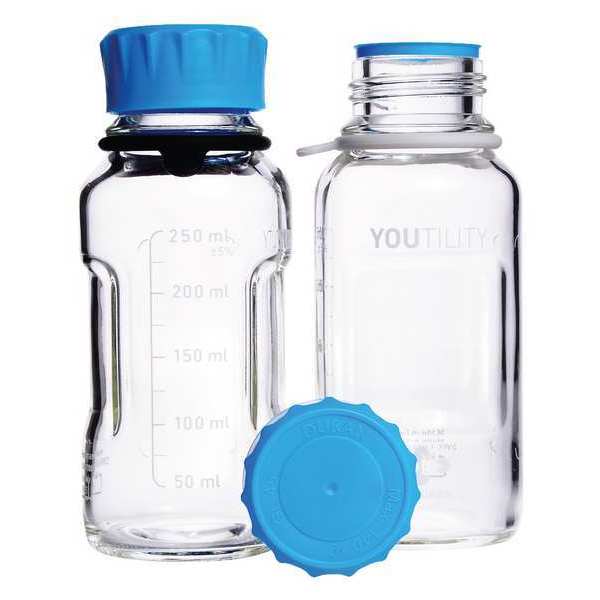 Narrow mouth bottle square clear glass, 500 ml, 32, high form