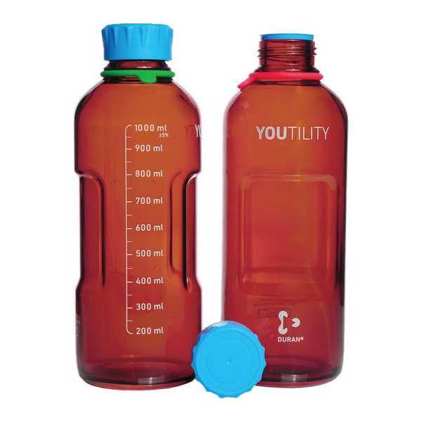 Duran Bottle, 253 mm H, Amber, 93 mm Dia, PK4 218865453