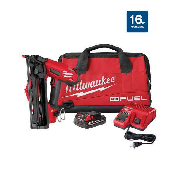 Milwaukee Tool M18 FUEL 16 Gauge Angled Finish Nailer Kit 2841-21CT