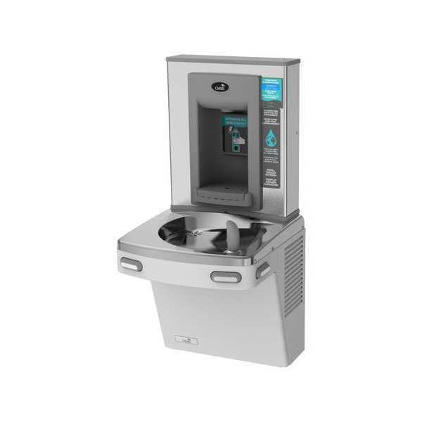 Oasis Manufacturing On-Wall Mount, Stainless Steel, Yes ADA, Drinking Fountain with Bottle Filler PG8EBF  GST