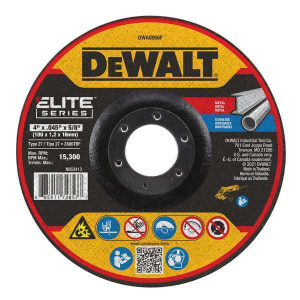 Dewalt Abrasive Wheel, 15,300 RPM DWA8956F