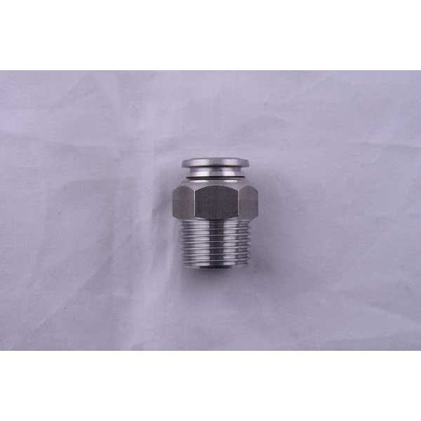 Aignep Usa Push-to-Connect, Threaded Push to Connect Fitting, Stainless Steel, Silver 60000-04-32