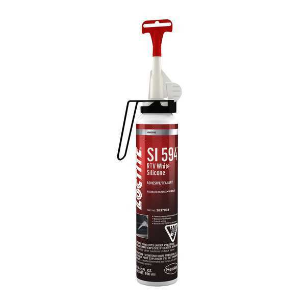 Loctite Silicone RTV Silicone Sealant, 190 mL, White SI 594 WH