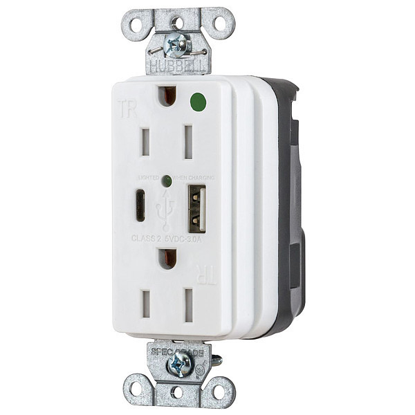 Hubbell Snapconnect receptacle SNAP8200UACW