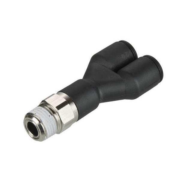 Legris Push-to-Connect, Threaded Metric Push-to-Connect Fitting, Polymer, Black 3148 10 17
