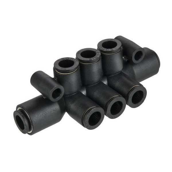 Legris Fractional Push-to-Connect Fitting, Nylon, Black 3306 56 04