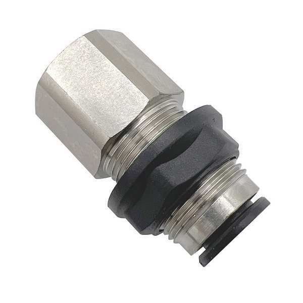 Legris Push-to-Connect, Threaded Fractional Push-to-Connect Fitting, Nylon, Black 3036 60 14