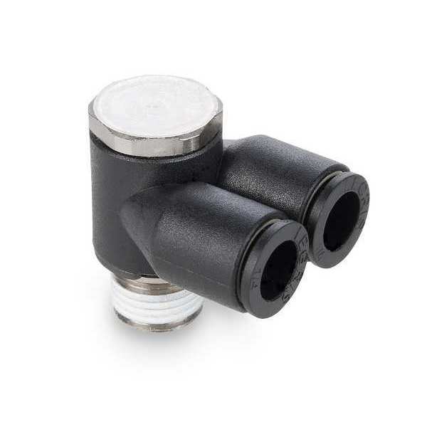 Legris Push-to-Connect, Threaded Fractional Push-to-Connect Fitting, Nylon, Black 3049 56 11