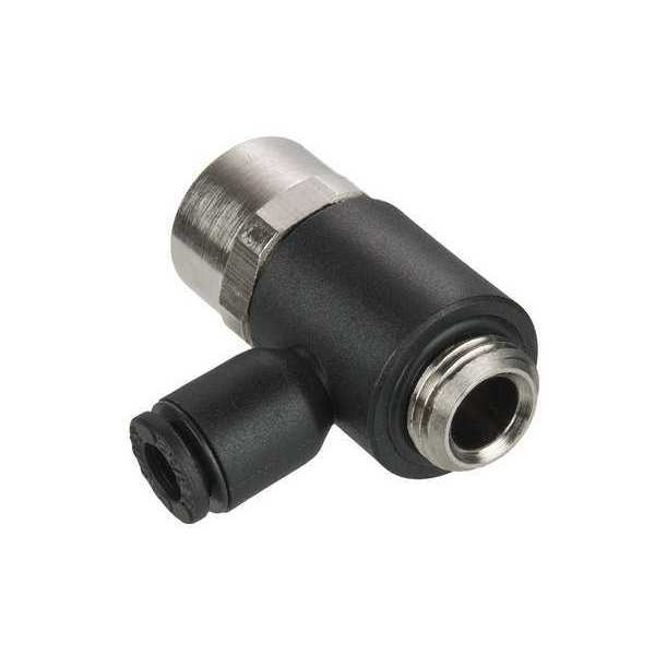 Legris Push-to-Connect, Threaded Metric Push-to-Connect Fitting, Polymer, Black 3124 08 17