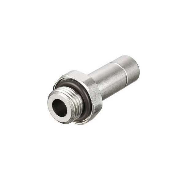 Legris Push-to-Connect, Threaded Metric All Metal Push-to-Connect Fitting, Brass, Silver 3631 04 10