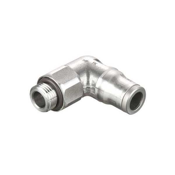 Legris Push-to-Connect, Threaded Metric Stainless Steel Push-to-Connect Fitting, Stainless Steel, Silver 3879 10 17