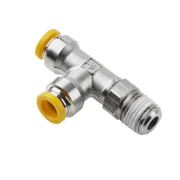 Parker Metric Metal Push-to-Connect Fitting, Brass, Silver W171PLP-10M-8R