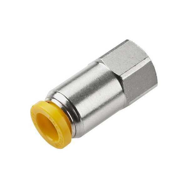 Parker Push-to-Connect, Threaded Metric Metal Push-to-Connect Fitting, Brass, Silver 66PLP-10M-6G