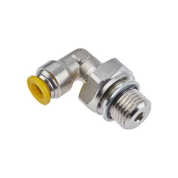 Parker Push-to-Connect, Threaded Metric Metal Push-to-Connect Fitting, Brass, Silver 169PLP-4M-4G