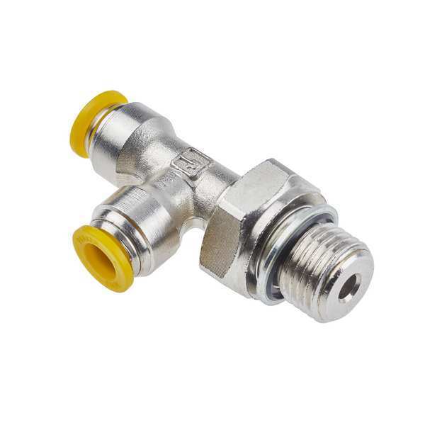 Parker Push-to-Connect, Threaded Metric Metal Push-to-Connect Fitting, Brass, Silver 171PLP-12M-4G