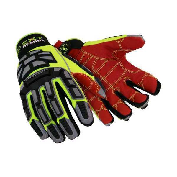 Hexarmor Safety Gloves, Black/Hi-Vis Grn/Red, S, PR 4011-S (7)