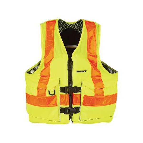 Kent Safety Life Jacket, XL, 15.5lb, Foam, Yellow 150800-410-050-23