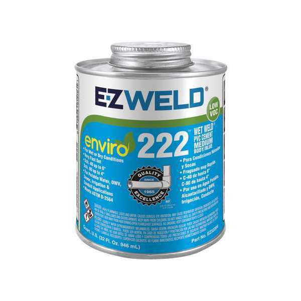 Ez Weld Pipe Cement, 32 fl oz, Blue EZ32204N