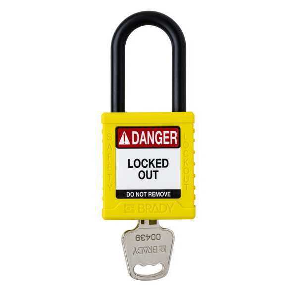 Brady Padlock, 6 Pins, Yellow SDPL-YLW-38PL-KD