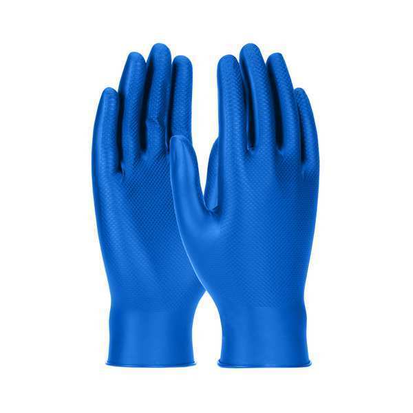 Pip Grippaz Skins, Nitrile Disposable Gloves, 4.5 mil Palm, Nitrile, Powder-Free, S ( 7 ), 100 PK, Blue 67-305/S