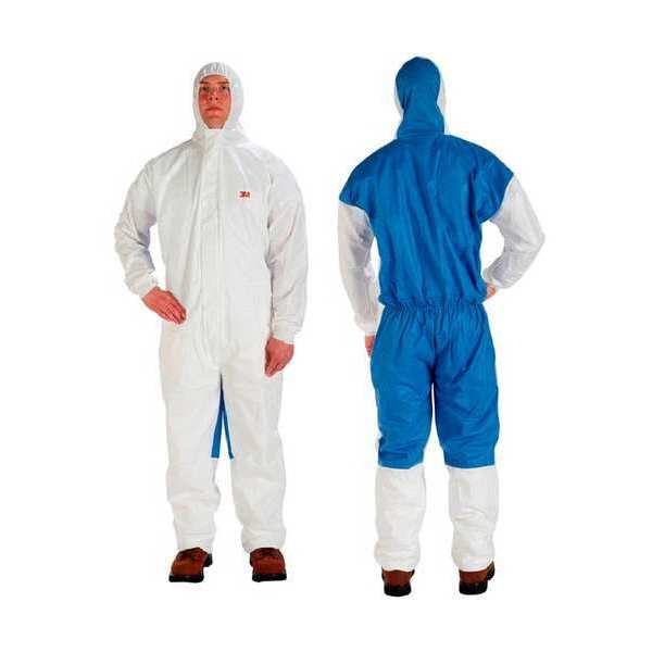 3M Protective Coverall, Blue/White, Laminate/SMS, Zipper 4535-3XL