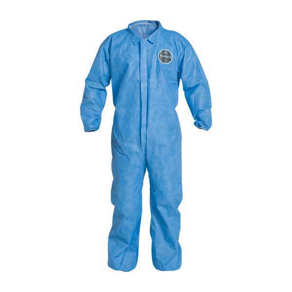 Proshield 10 Coverall, 25 PK, Blue, ProShield(R) 10, Zipper PB125SBU6X002500