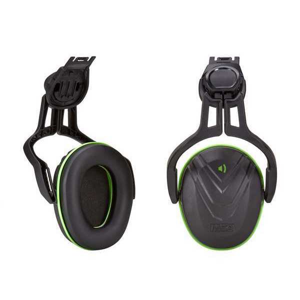 Msa Safety Helmet Mounted Earmuff, V-Gard, Green 10190356